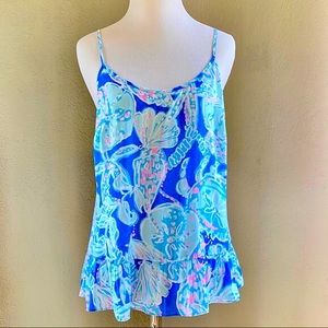 Brand New! Lilly Pulitzer Bay Blue Into The Deep Cami Tank Top
